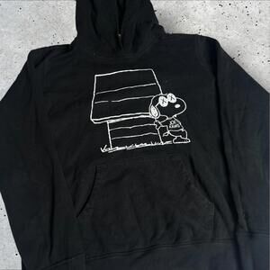 UNIQLO KAWS‎ Peanuts Snoopy Womens Hoodie Black Pullover Size M